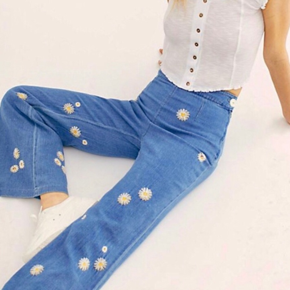 Last One Free People Daisy Wide Leg Jean Pants